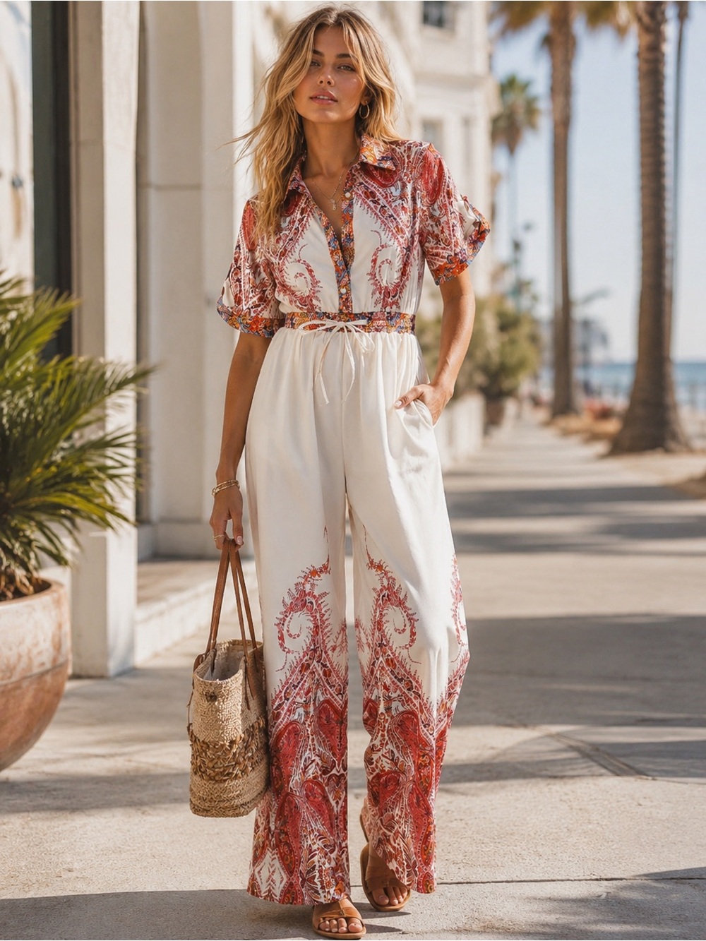 Coastal Paisley Jumpsuit